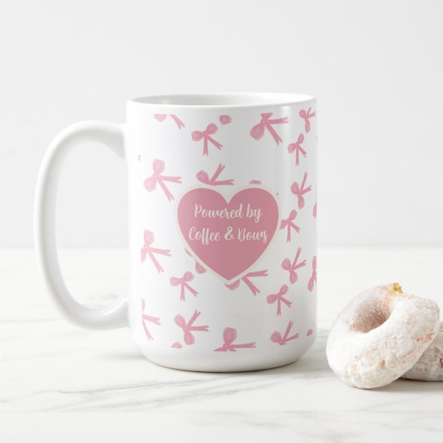 Tasse à café Rêves de ruban rose (Avec donut)
