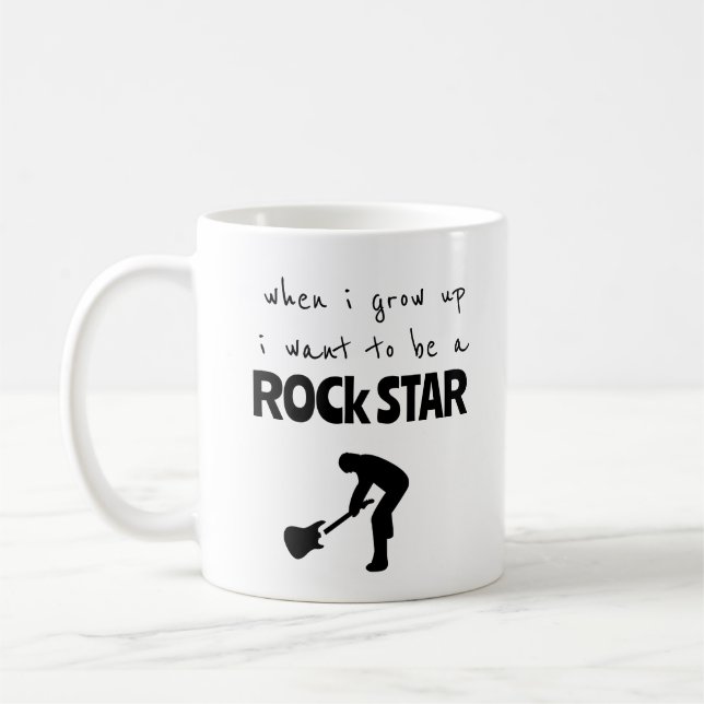 Tasse à café Rock Star Quand je serai grand (Gauche)