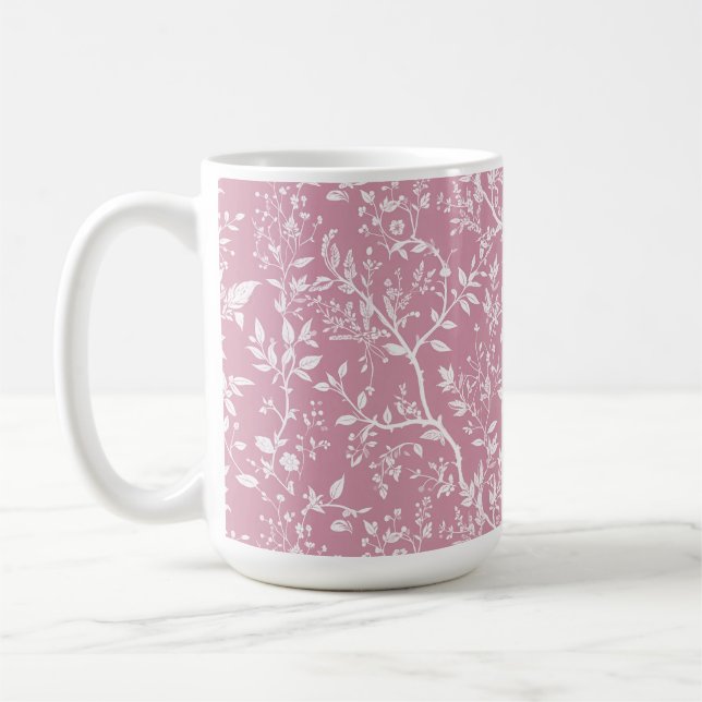 Tasse à café rose botanique  (Gauche)