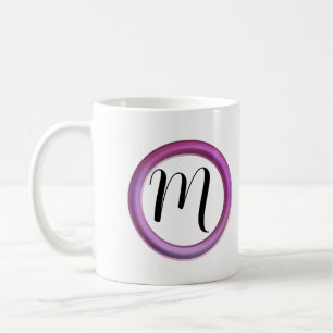 Tasse à café rose cercle Monogramme
