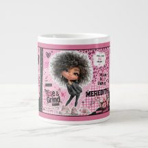 Tasse à café rose personnalisée avec le nom de la