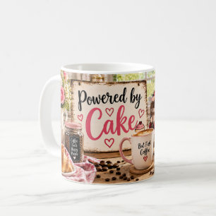 Tasse à café rose pour la pâtisserie alimentée par