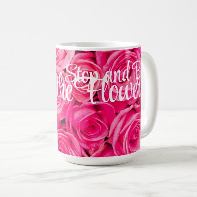 Tasse à café Rose Rose Pink Arrêtez-vous et achete (Devant droit)