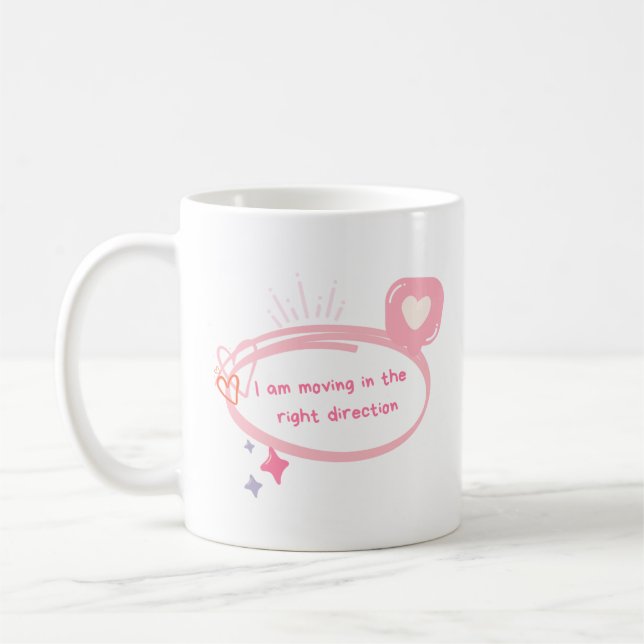 Tasse à café rose texturée mignonne (Gauche)