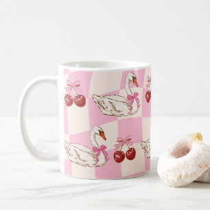 Tasse à café Rose Vintage Cygne & Cerises
