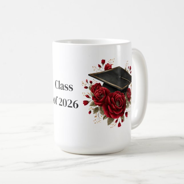 Tasse à café Roses Rouges Diplômé (Devant droit)