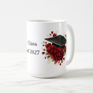 Tasse à café Roses Rouges Diplômé