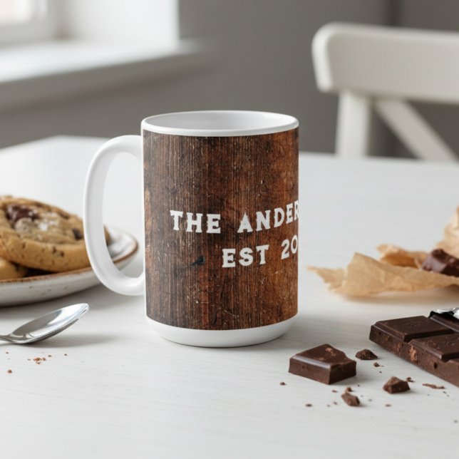 Tasse à café rustique en bois de montagne (Créateur téléchargé)