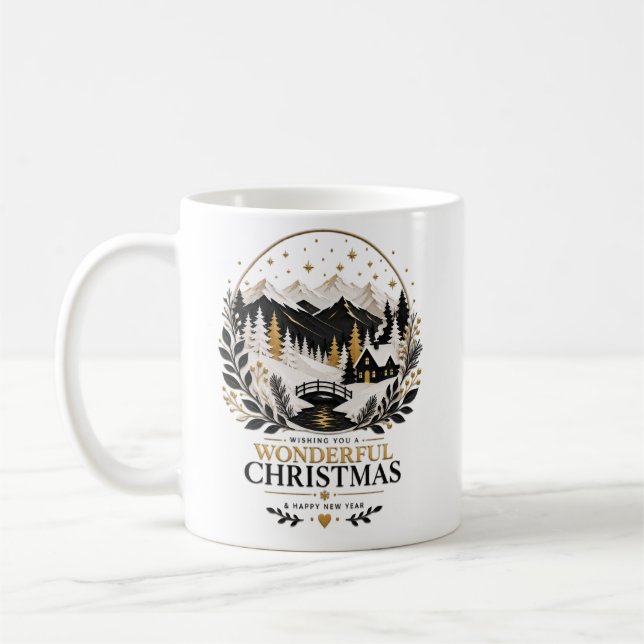Tasse à café Silhouette d'hiver doré 1  (Gauche)
