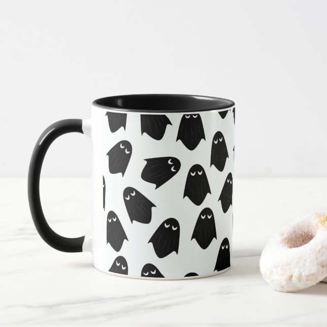 Tasse à café silhouette motif Ghosts (Avec donut)