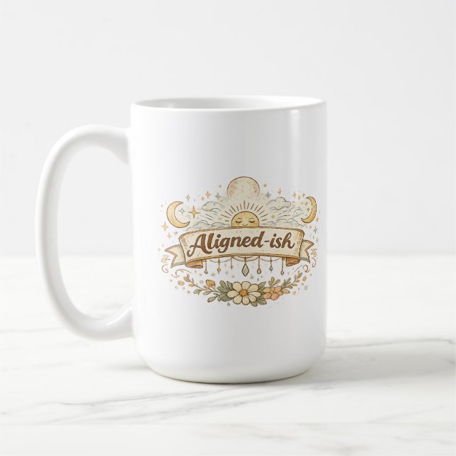 Tasse à café spirituelle et drôle « Aligné-ish » (Gauche)