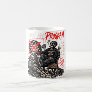 Tasse à café squelette drôle Anti AA Pas mon progr