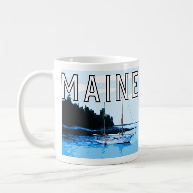 Tasse à café sur le thème de l'état du Maine (Gauche)