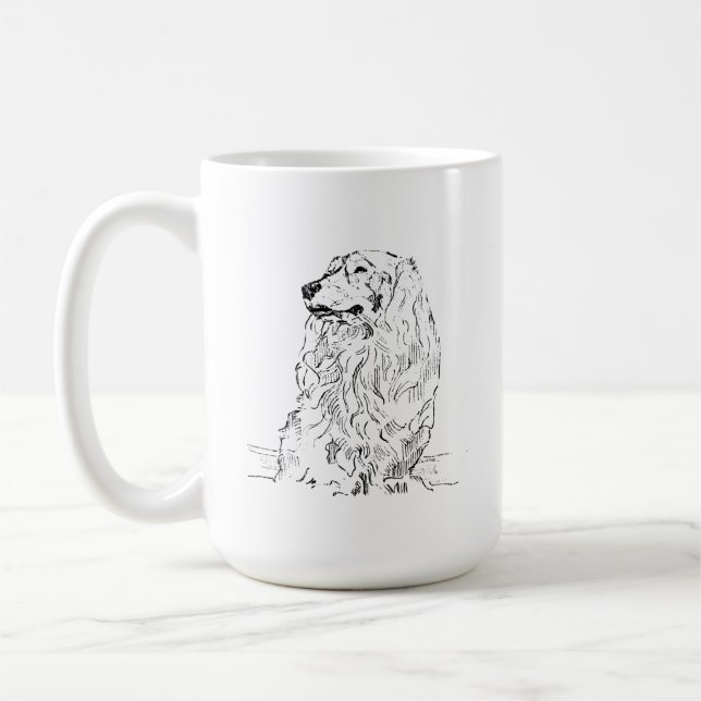 Tasse à café teckel – chien saucisse à poil long (Gauche)