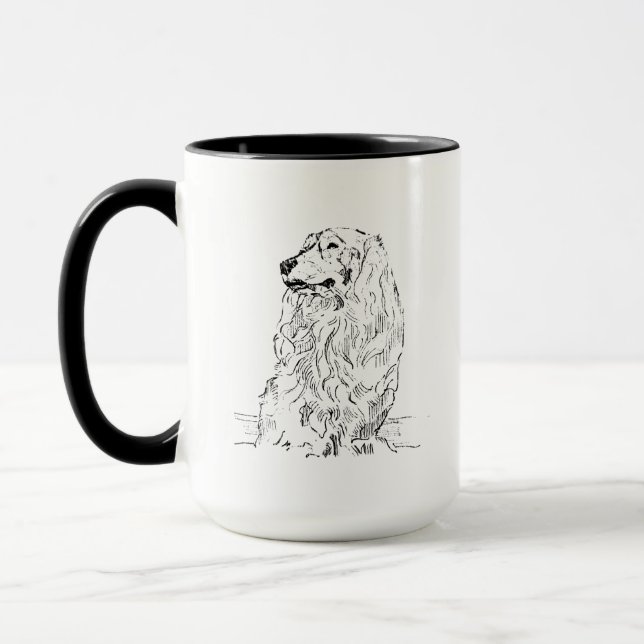 Tasse à café teckel – chien saucisse à poil long (Gauche)