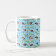 Tasse à café teckel floral de printemps cadeau de