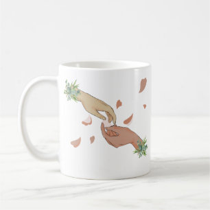 Tasse à café texturée à la main et au pétale roman