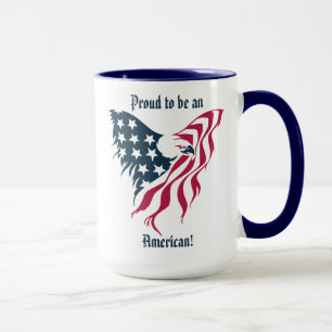 Tasse à café/thé personnalisable "Aigle du drapeau