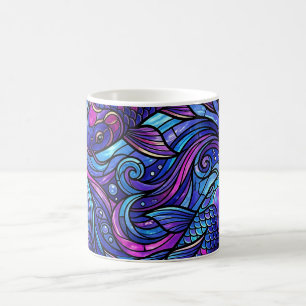 Tasse à café tourbillon de carpe koï abstraite vio
