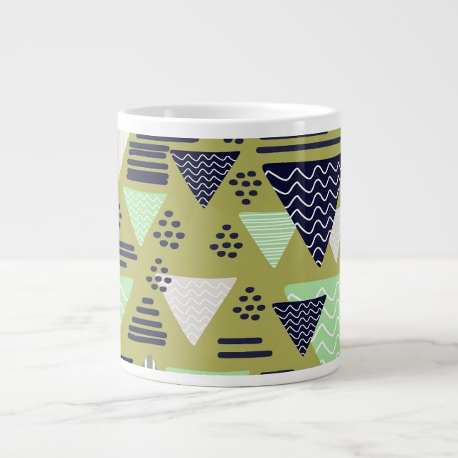 Tasse à café Triangles Géométriques Rétro (Devant)