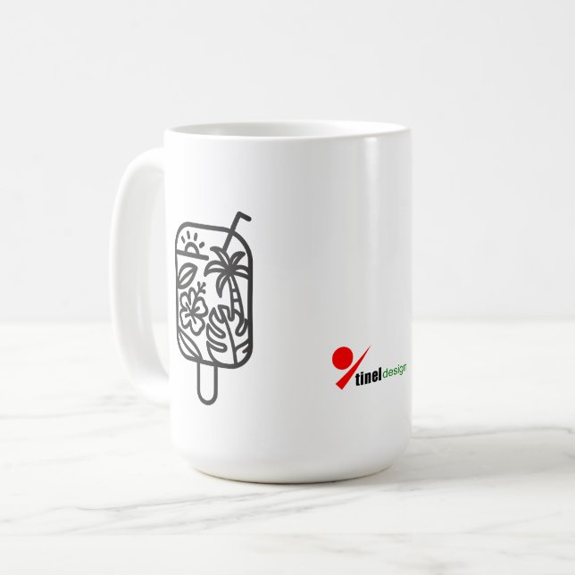 Tasse à café Tropical Summer Sips | Ligne minimali (Devant gauche)