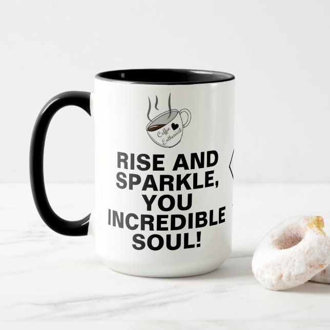 Tasse à café unique avec citations motivantes orig (Avec donut)
