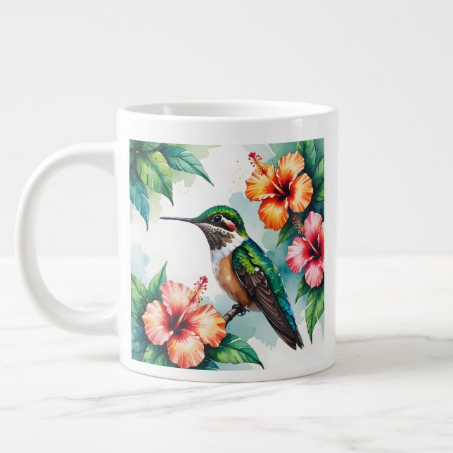 Tasse à café Vibrant Colibri Hibiscus Tropical (Gauche)