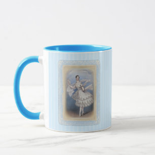 Tasse à café Vintage Ballerine Bleu Aqua Douce