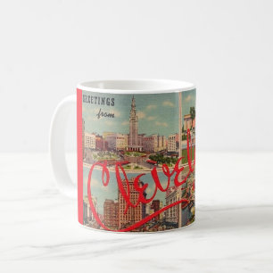 Tasse à café vintage Cleveland Greetings