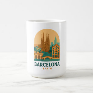 Tasse à café vintage Sagrada Familia de Barcelone 