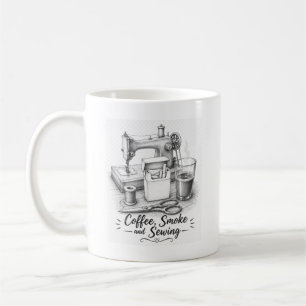 Tasse à café vintage sketch cadeau pour sewist