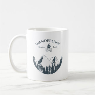 Tasse à café vintage vert sauge Montagne Wanderlus