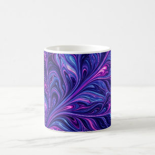 Tasse à café violet cosmique avec motif de nervure
