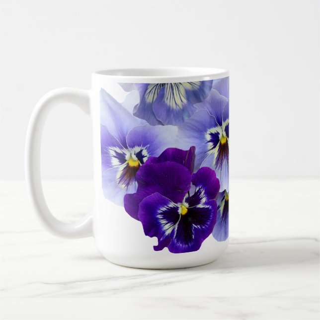 Tasse à café Violet Pensée Mug Floral Fleurs (Gauche)