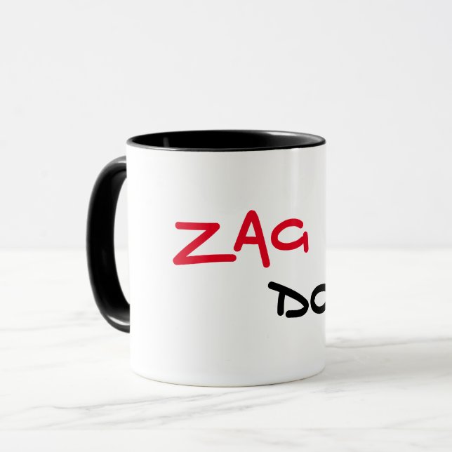 Tasse à café Zag Dog avec garniture noire (Devant gauche)