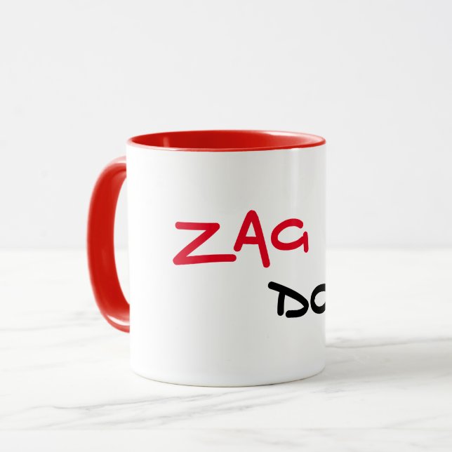 Tasse à café Zag Dog garniture rouge (Devant gauche)