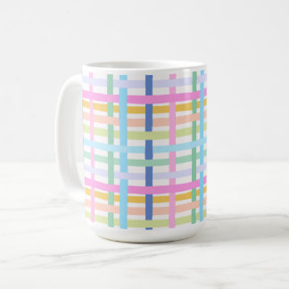 Tasse à carreaux arc-en-ciel vif - Pastel coloré