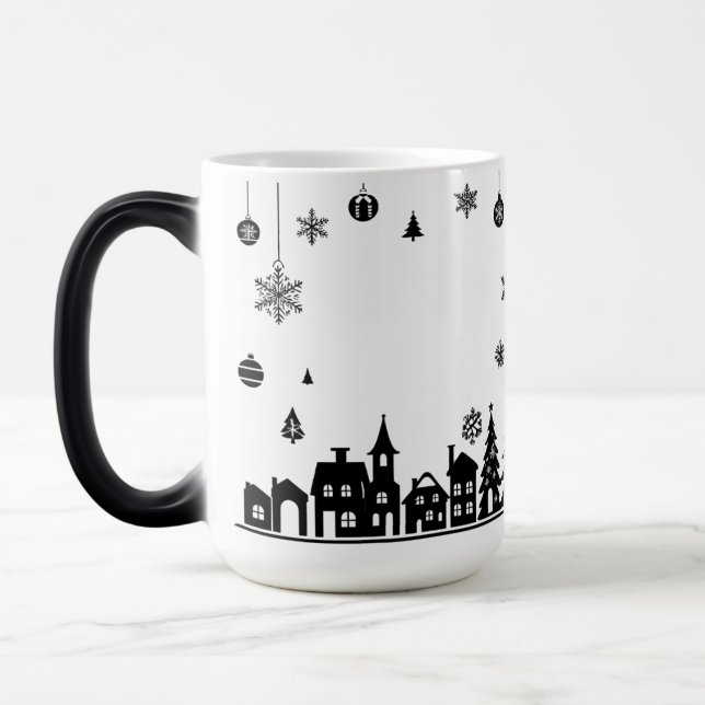 Tasse à changement de couleur de village de Noël m (Gauche)