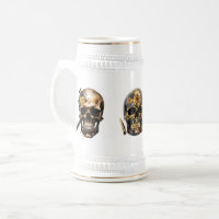 Tasse à crâne noir et or