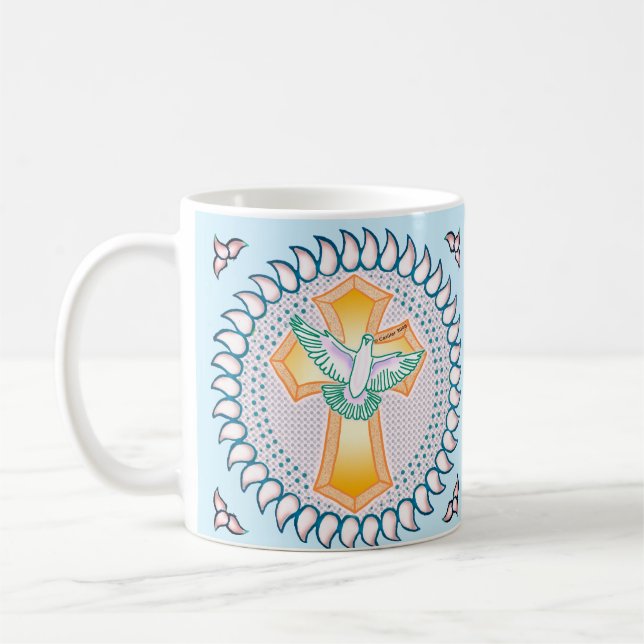 Tasse à croix chrétienne Holy Dove (Gauche)
