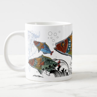 tasse à design de poisson/dessin au poinçon/élémen