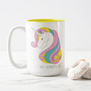 Tasse à deux tons de licorne (personnalisez-la !)