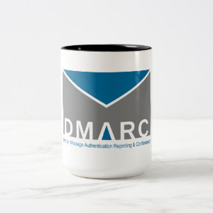Tasse à deux tons de logo de DMARC, 15 onces