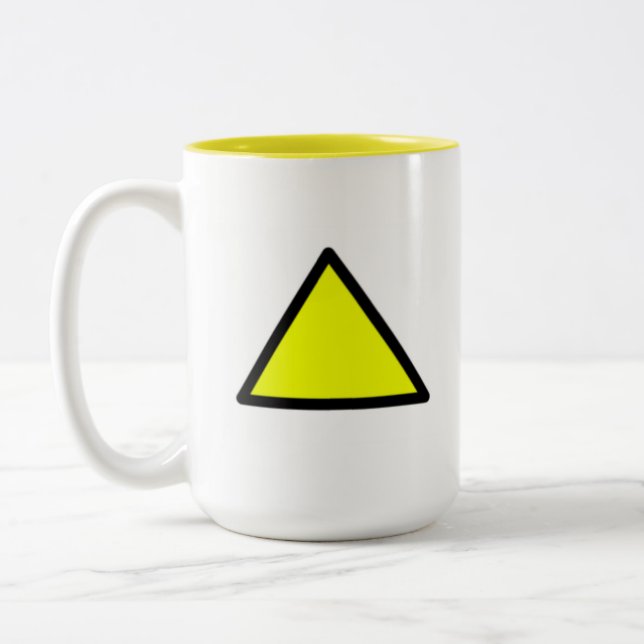 Tasse à deux tons de triangle jaune (Gauche)