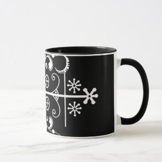 Tasse à deux tons noire d'art de Legba Veve 11