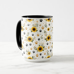 Tasse à empreinte de patte de tournesol, amateur d