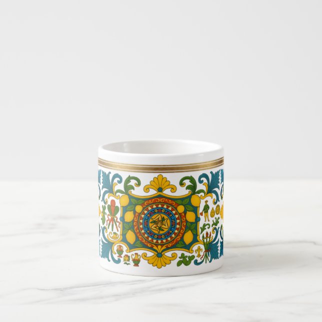 Tasse à expresso à motif sicilien de Sicile (Devant)