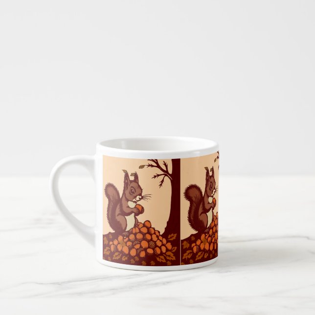 🐿️ Tasse à Expresso Écureuil d'Automne  (Gauche)