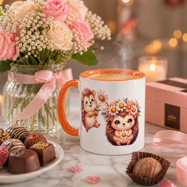 Tasse à expresso hérisson romantique mignonne – Co (Créateur téléchargé)