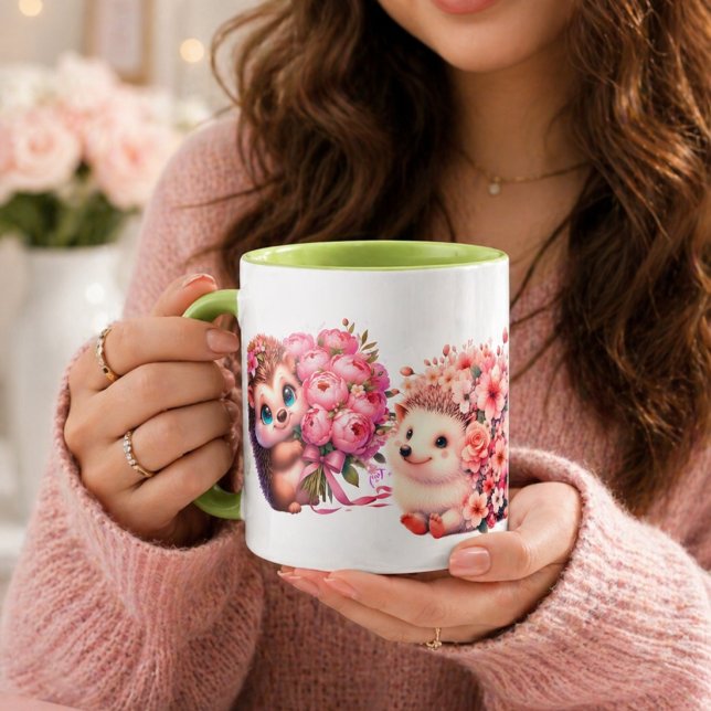 Tasse à expresso hérisson romantique mignonne – Co (Créateur téléchargé)